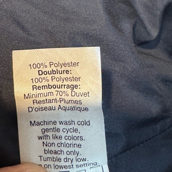 Small down filled feather puffer vest j crew blue white striped Vest Quilted - Picture 9 of 11